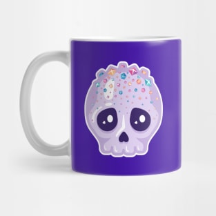 Cute Kawaii skull with sugar crystal hair on dark colours Mug